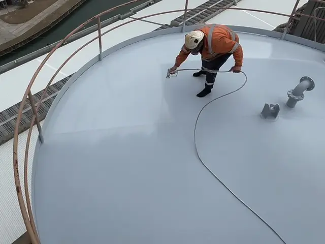 Power station water tank coated with NanoPrep and R230 TopCoat for corrosion protection