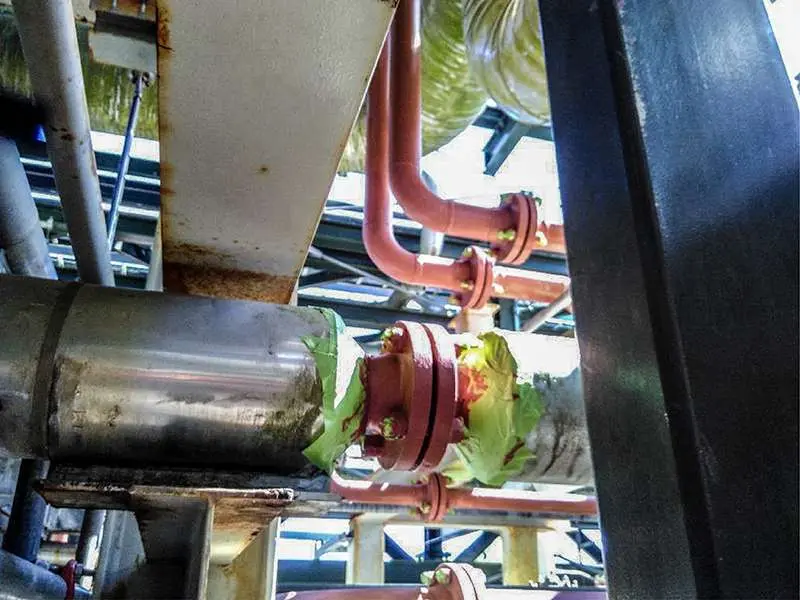 Corroded pipe flange coated with NanoPrep