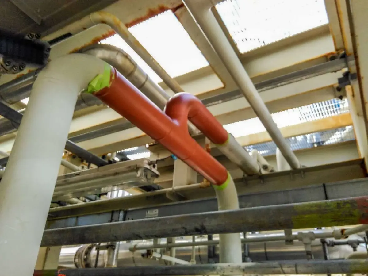 Corroded pipes in offshore oil facility coated with NanoPrep